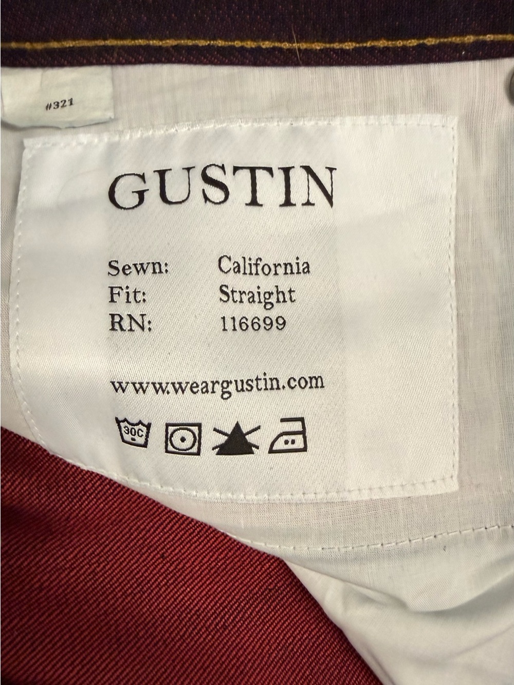 GUSTIN #321 The Red Fire - Selvedge Denim Jeans - 35 x 36 - Picture 2 of 14